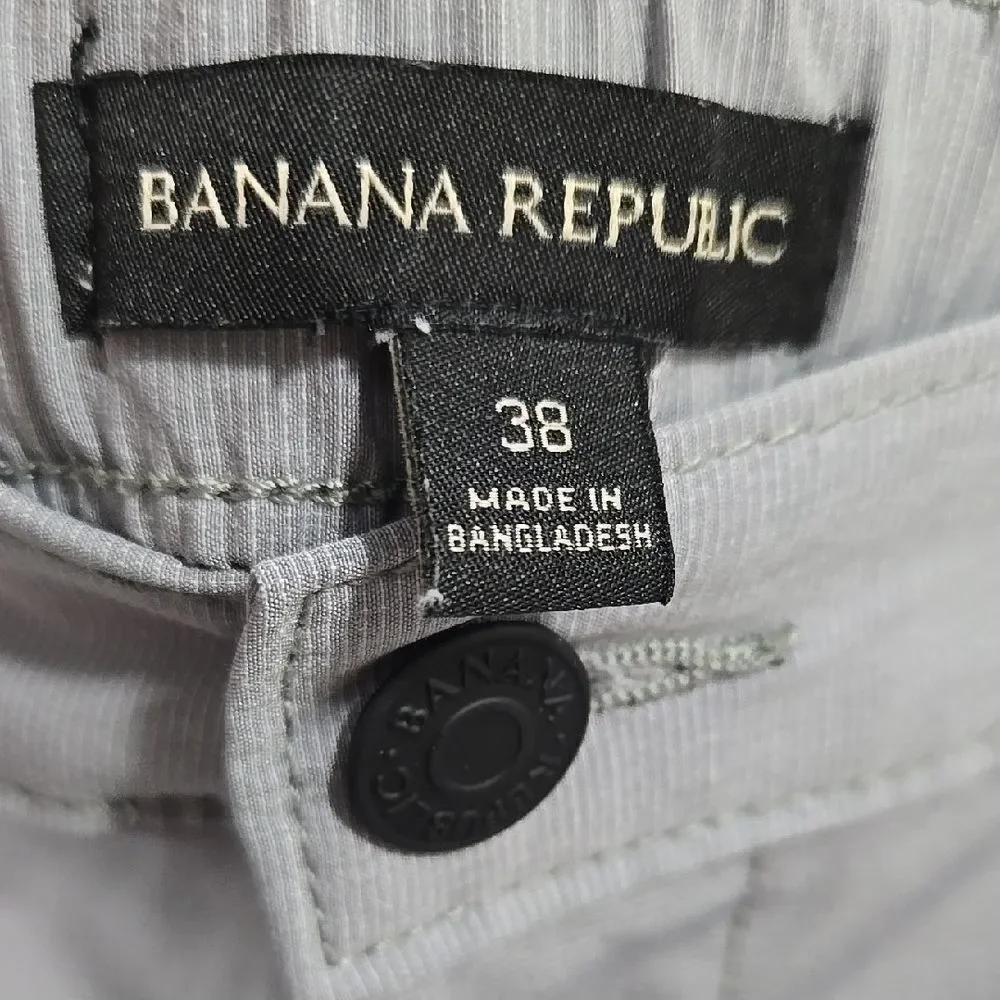Banana Republic Men's 38 Flat Front Short Gray Comfort Stretch Active Casual
